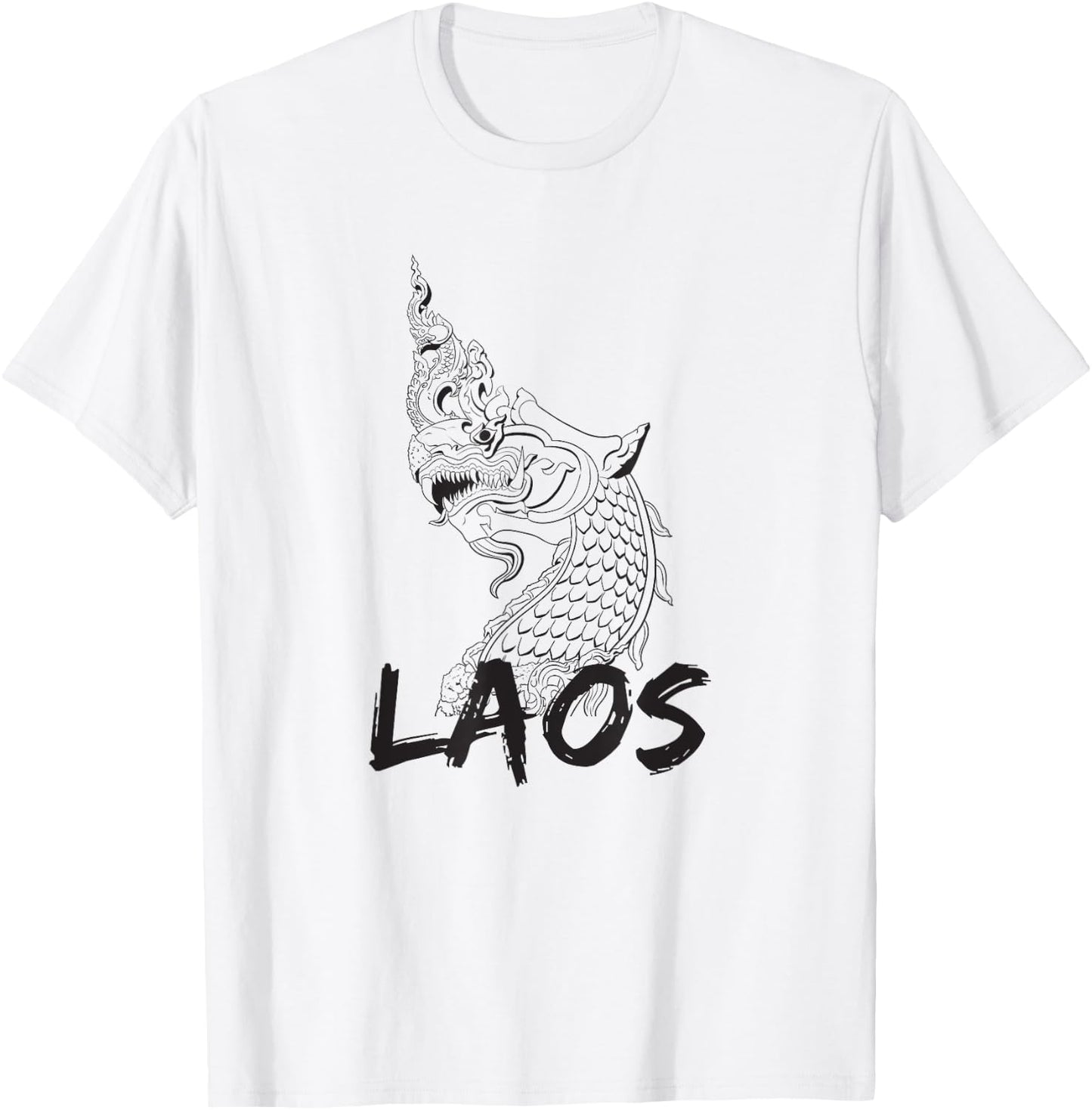 Laos Proud Lao Laotian Dragon Phaya Naga T-Shirt - T-Shirt | White