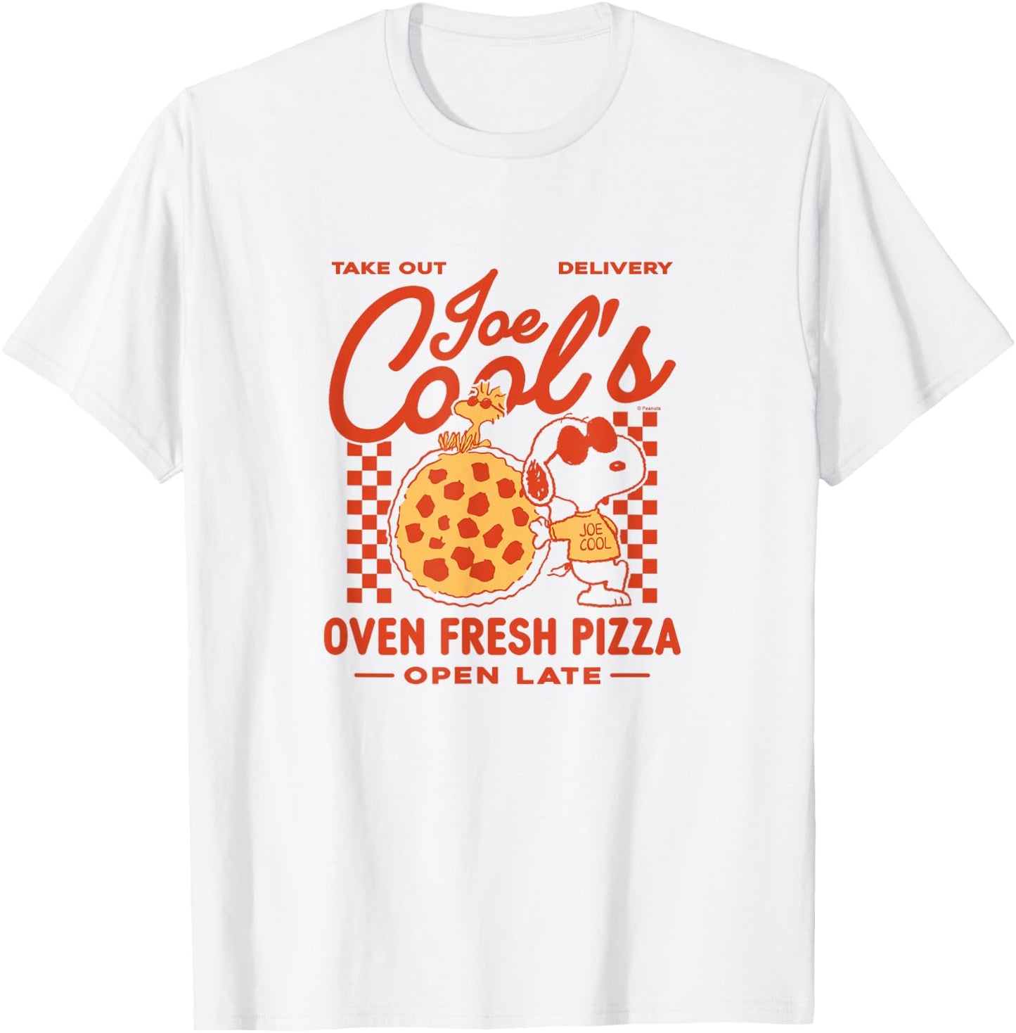 Peanuts - Joe Cool Pizza T-Shirt - T-Shirt | White