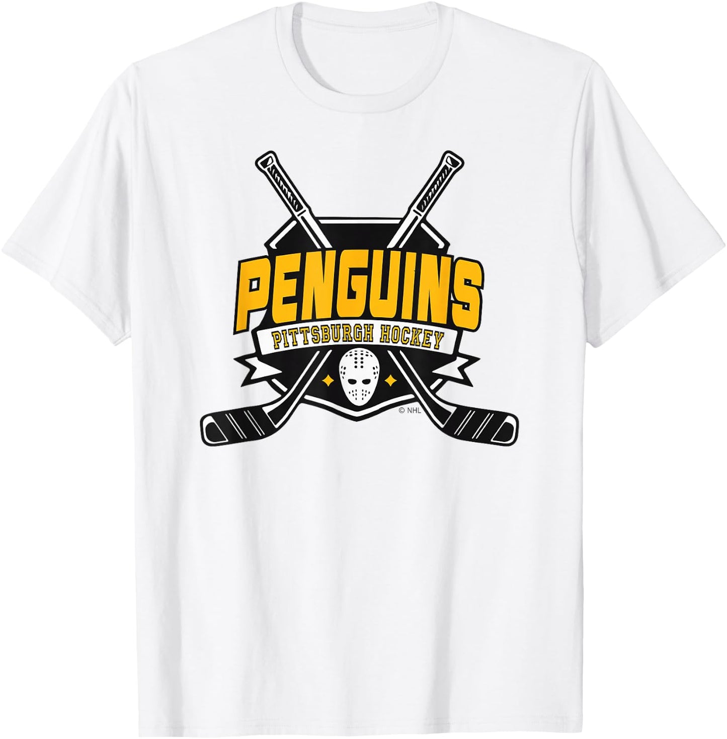 Pittsburgh Penguins Hockey Sticks Gray Officially Licensed T-Shirt - T-Shirt | White