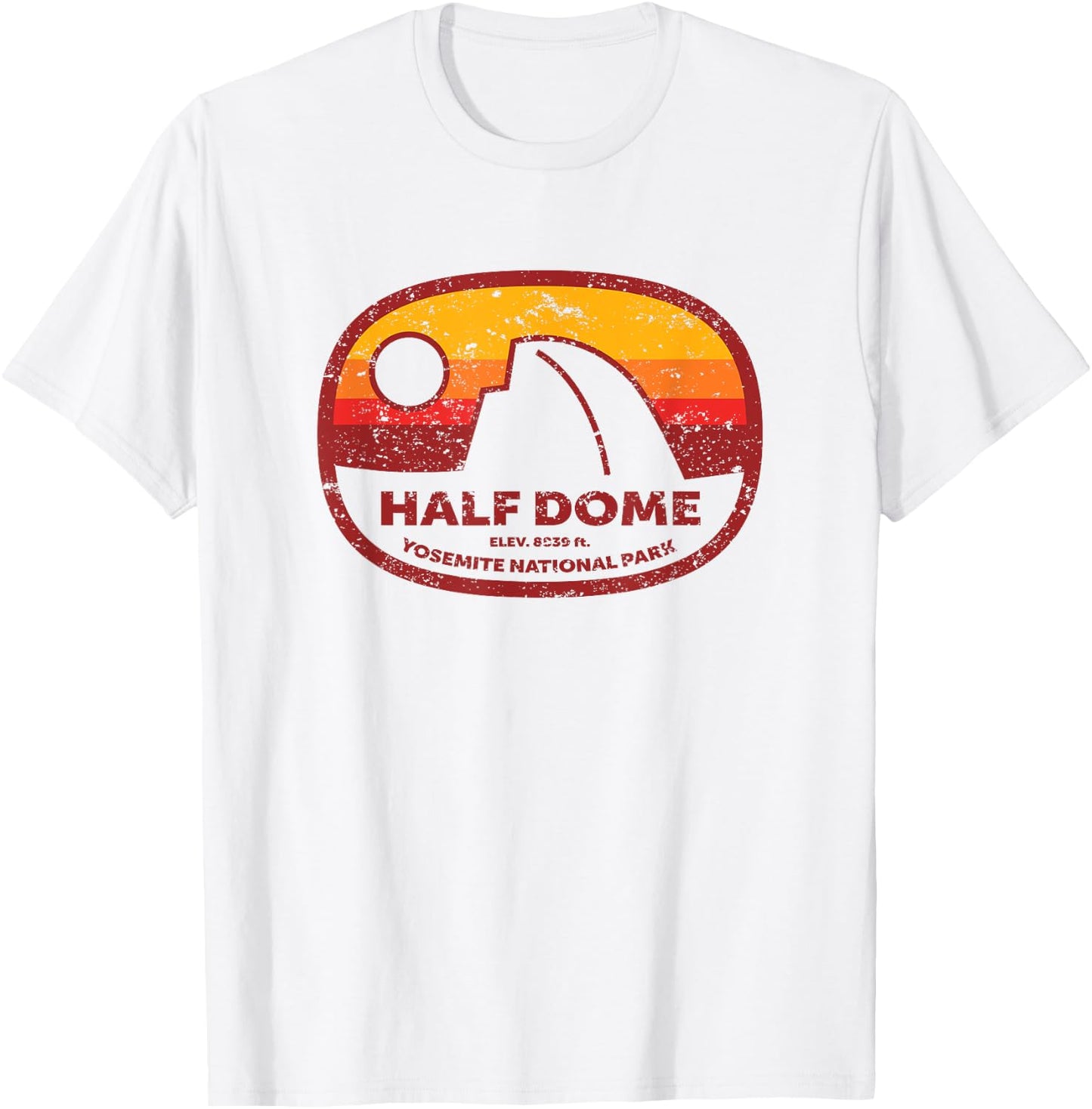Retro Half Dome Yosemite Nat'l Park California souvenir T-Shirt - T-Shirt | White