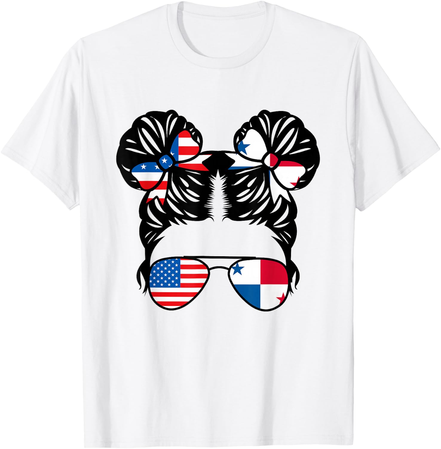 Half American Half Panamanian Girl USA Panama Flag Patriot T-Shirt - T-Shirt | White