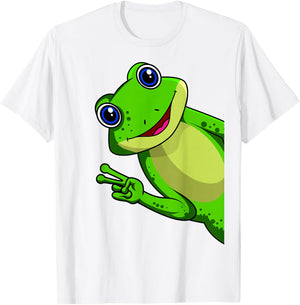Frog Children's Boys Girls Women's Frog , Green T-Shirt - T-Shirt | White
