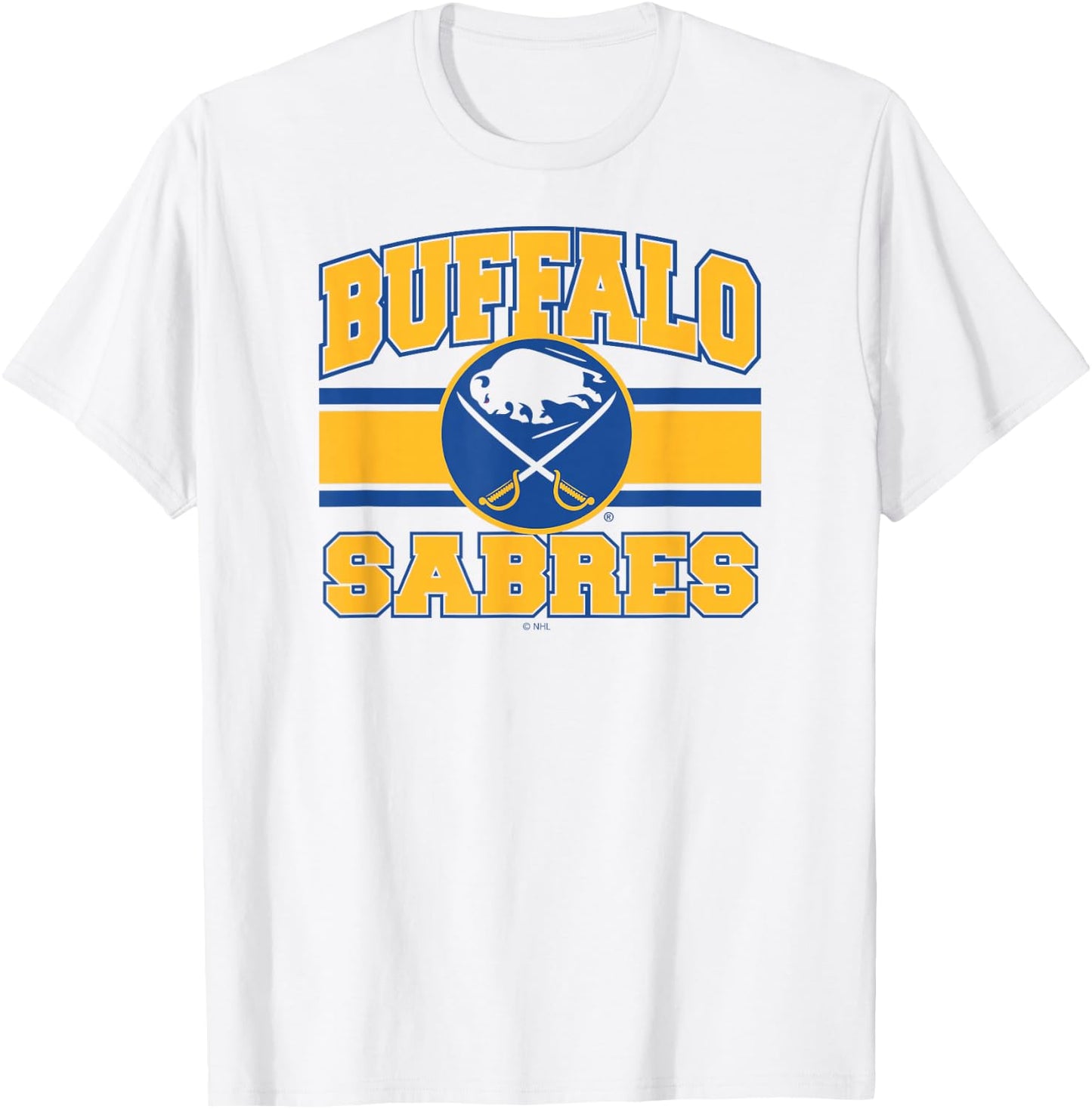Buffalo Sabres Stripe White Officially Licensed T-Shirt - T-Shirt | White
