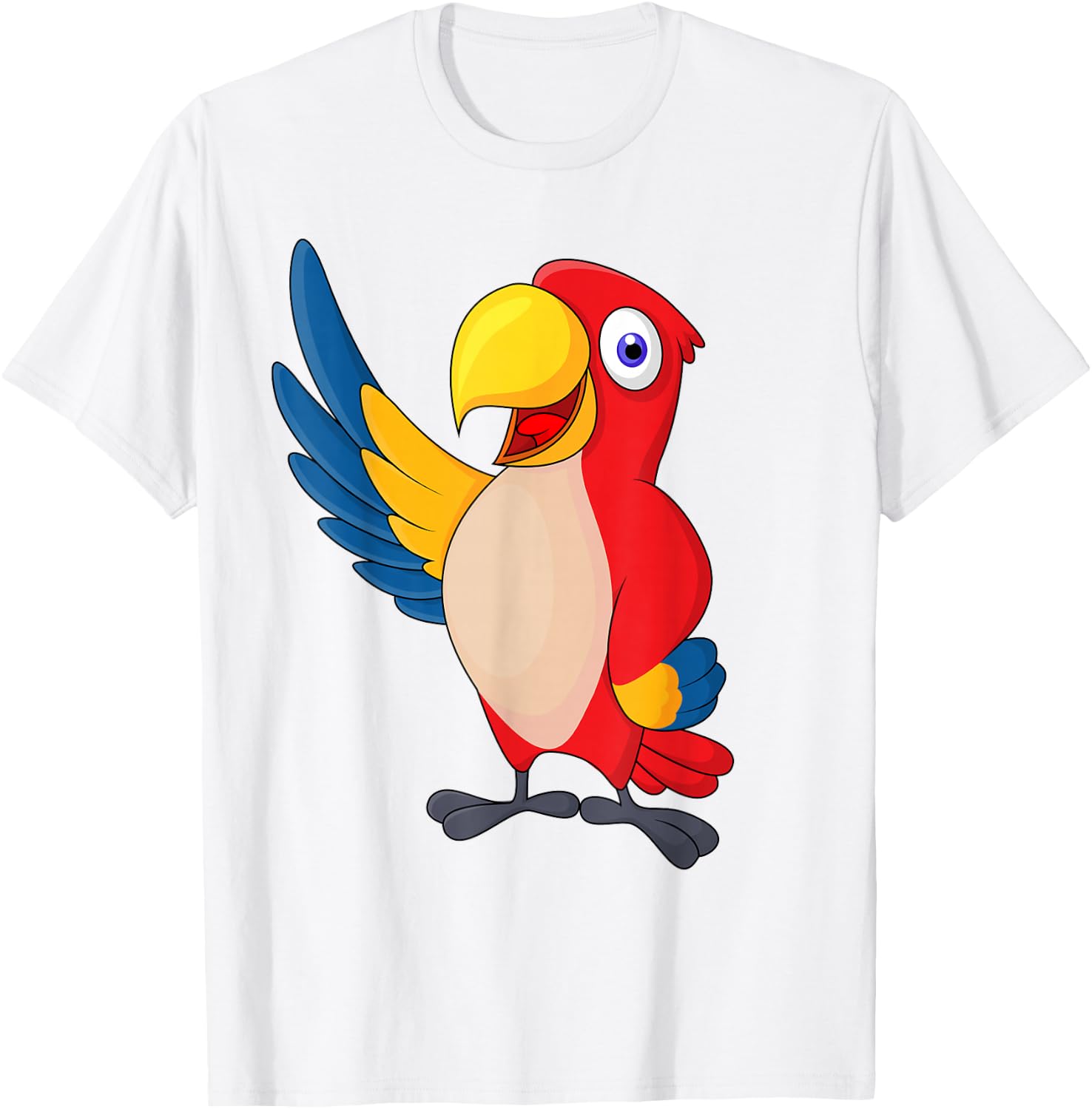Children's Colourful Parrot , White T-Shirt - T-Shirt | White