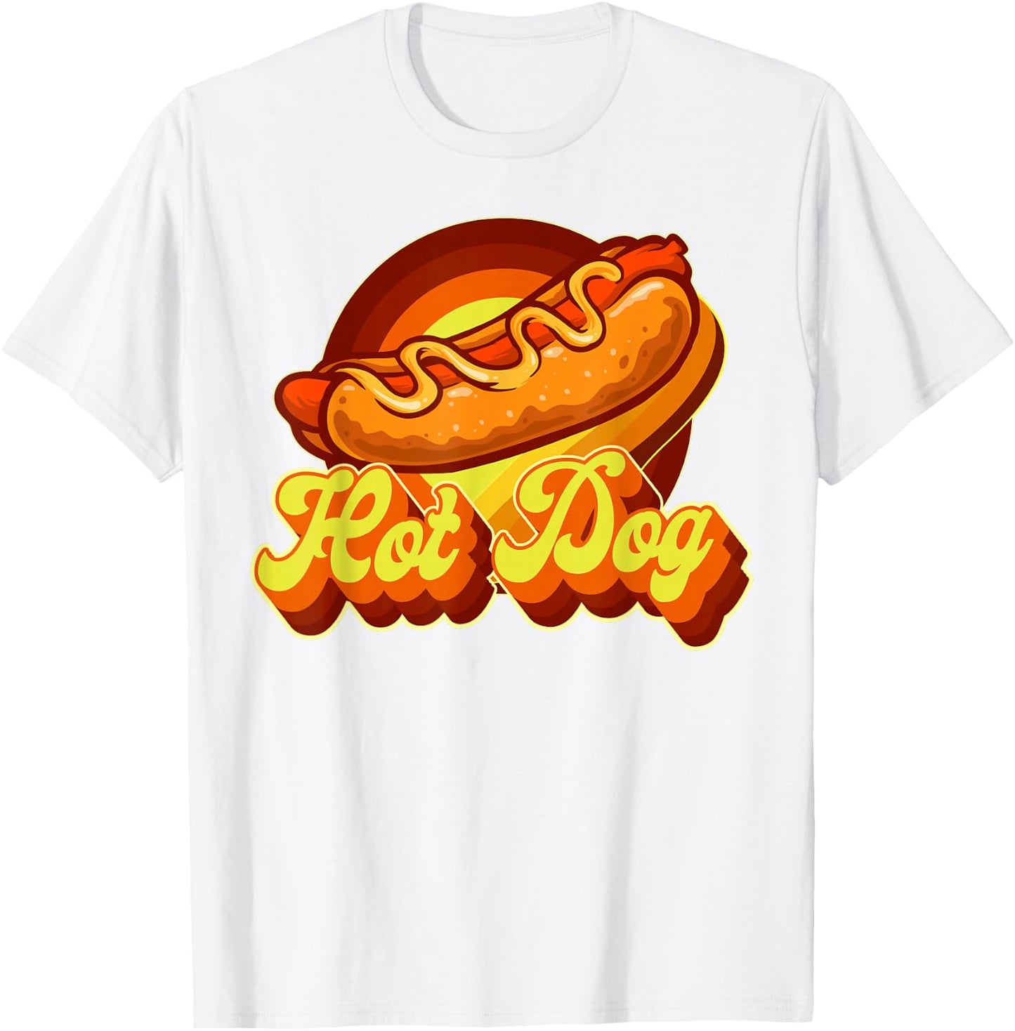 Hot Dog Adult Retro Vintage Hot Dog , White T-Shirt - T-Shirt | White