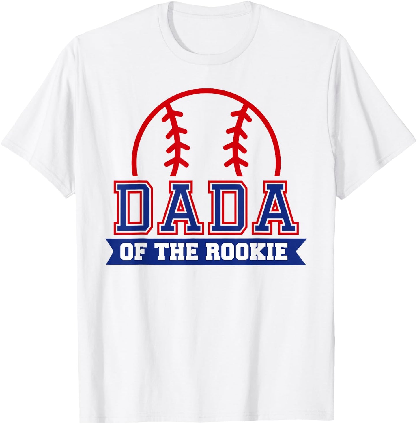 Dada of Rookie 1st Birthday Baseball Theme Matching Party T-Shirt - T-Shirt | White