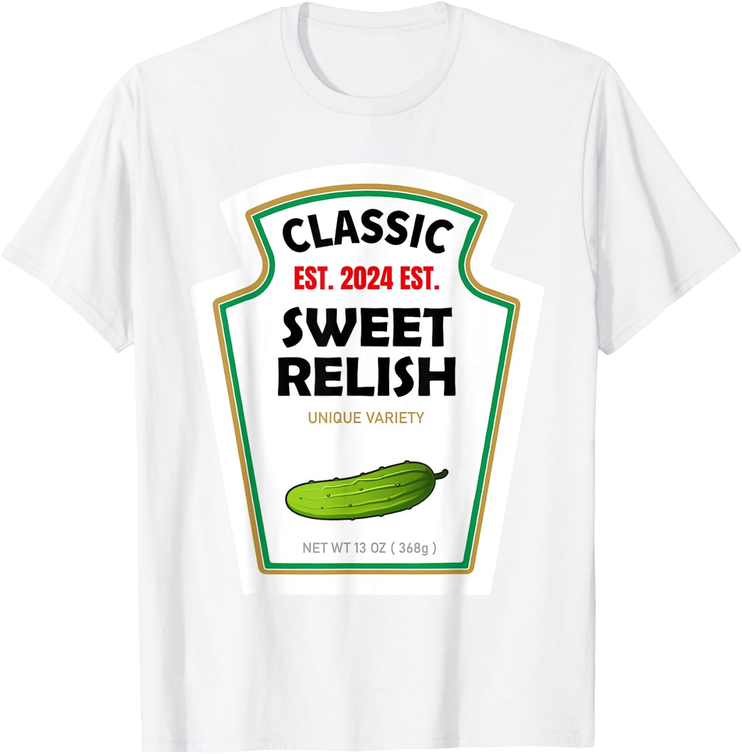 Sweet Relish DIY Halloween Costume Condiment Green Pickle T-Shirt - T-Shirt | White