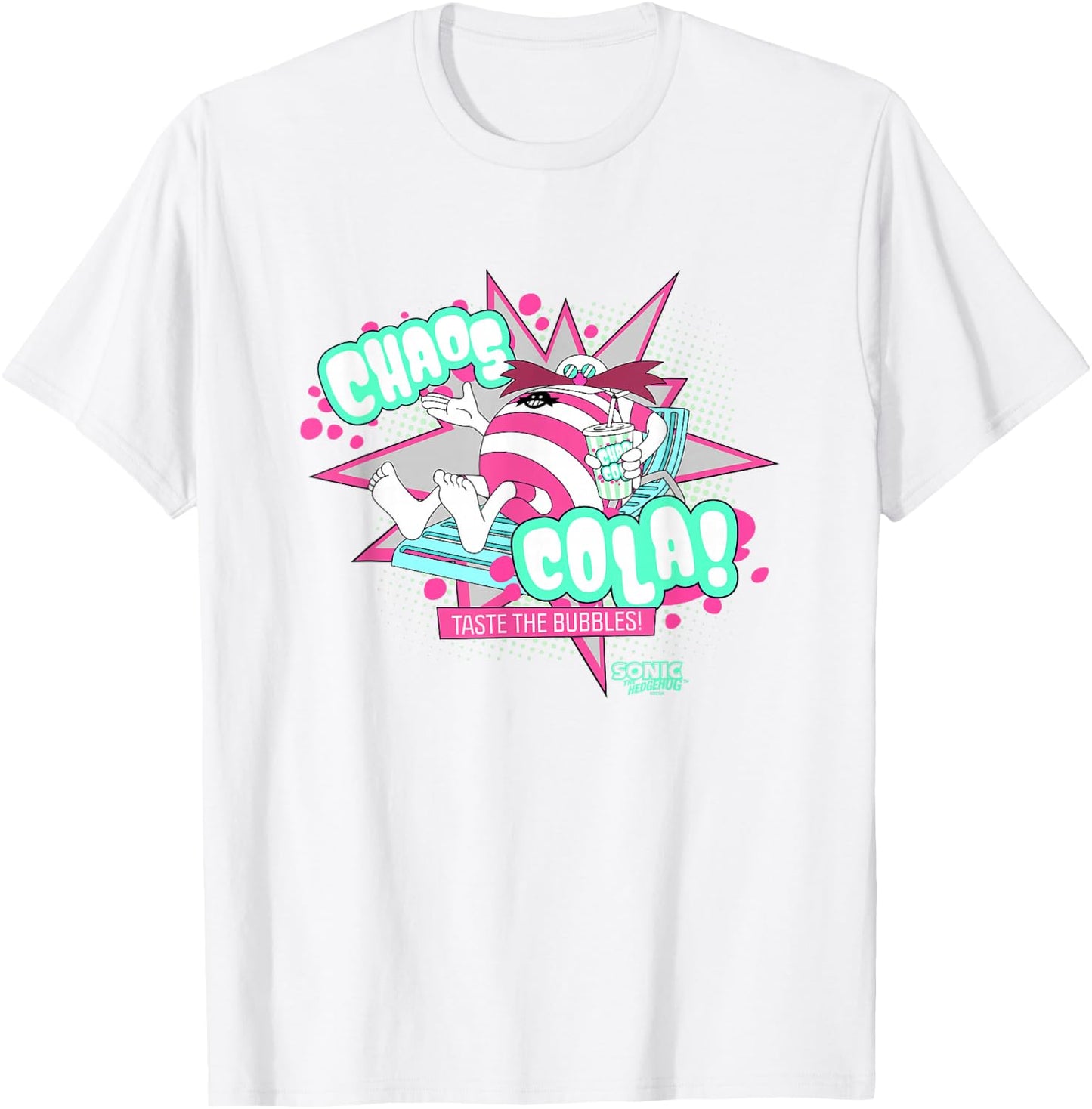 Sonic The Hedgehog Dr. Eggman Chaos Cola Taste The Bubbles T-Shirt - T-Shirt | White