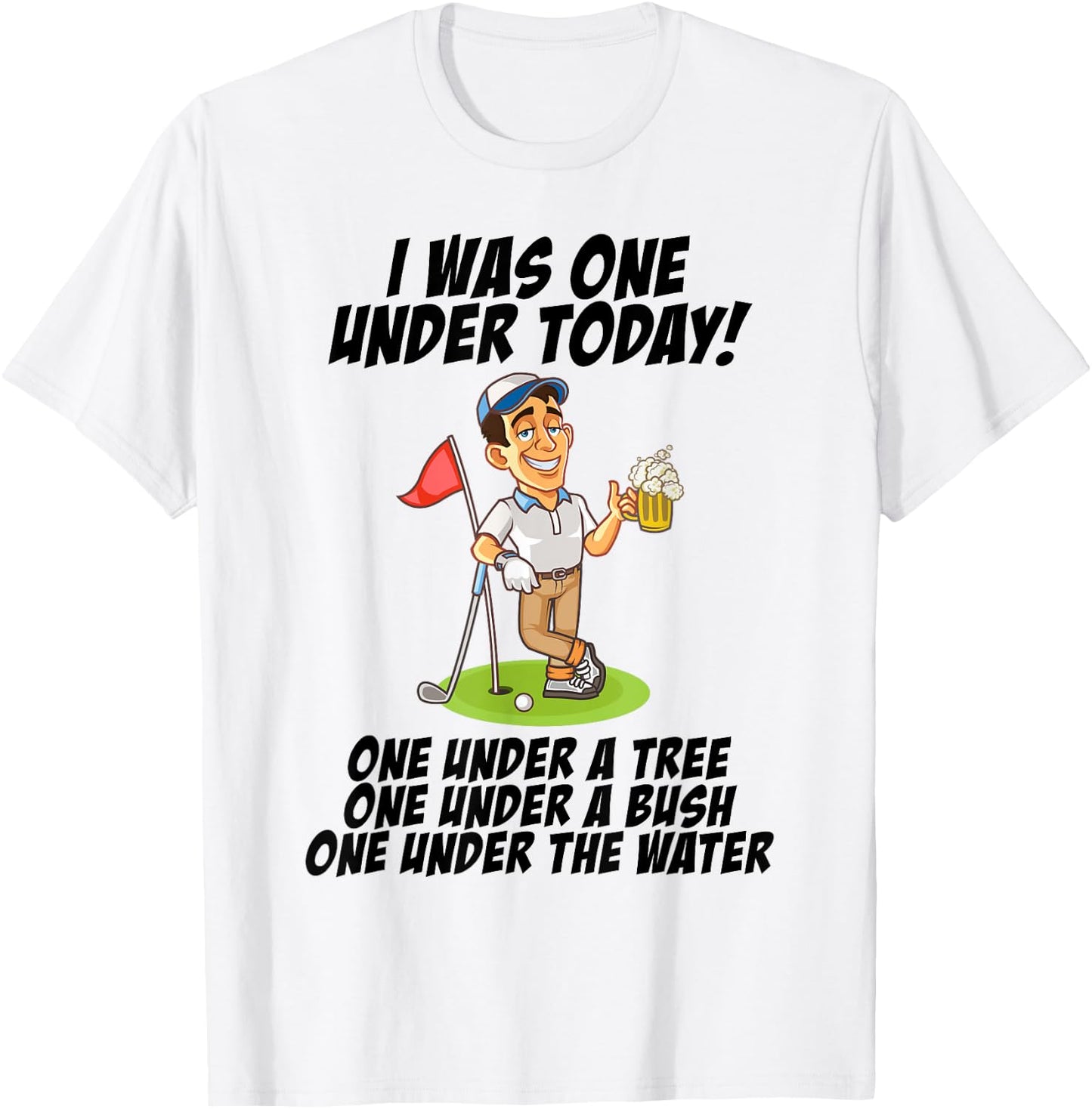Funny Golfing, Golf Dad, By Par, One Under Golfing T-Shirt - T-Shirt | White