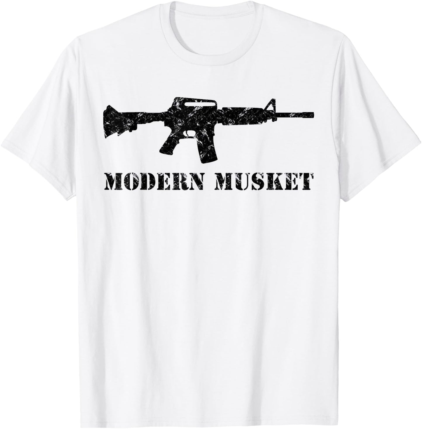 Modern Musket AR15 M16 M4 Black Assault Rifle Carbine Shirt T-Shirt - T-Shirt | White