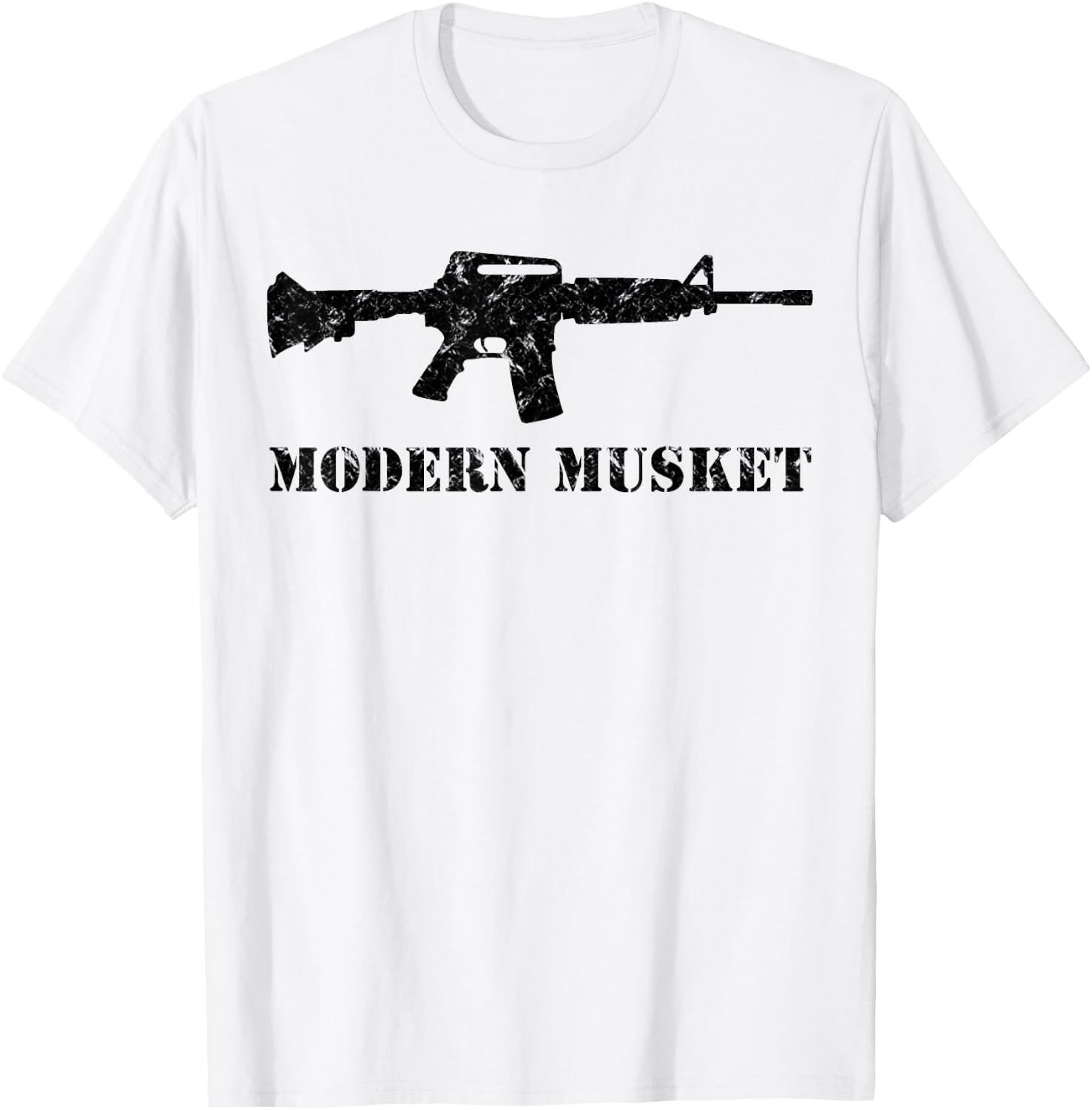 Modern Musket AR15 M16 M4 Black Assault Rifle Carbine Shirt T-Shirt - T-Shirt | White