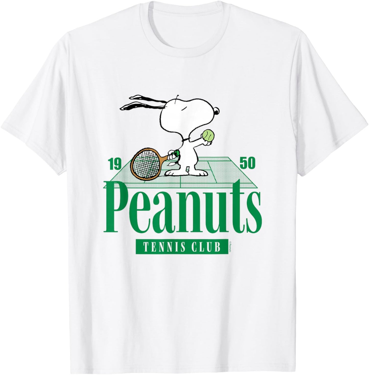 Peanuts - Peanuts Tennis Club , blue T-Shirt - T-Shirt | White
