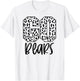 Bears Team Mascot School Spirit Game Night Leopard Print T-Shirt - T-Shirt | White