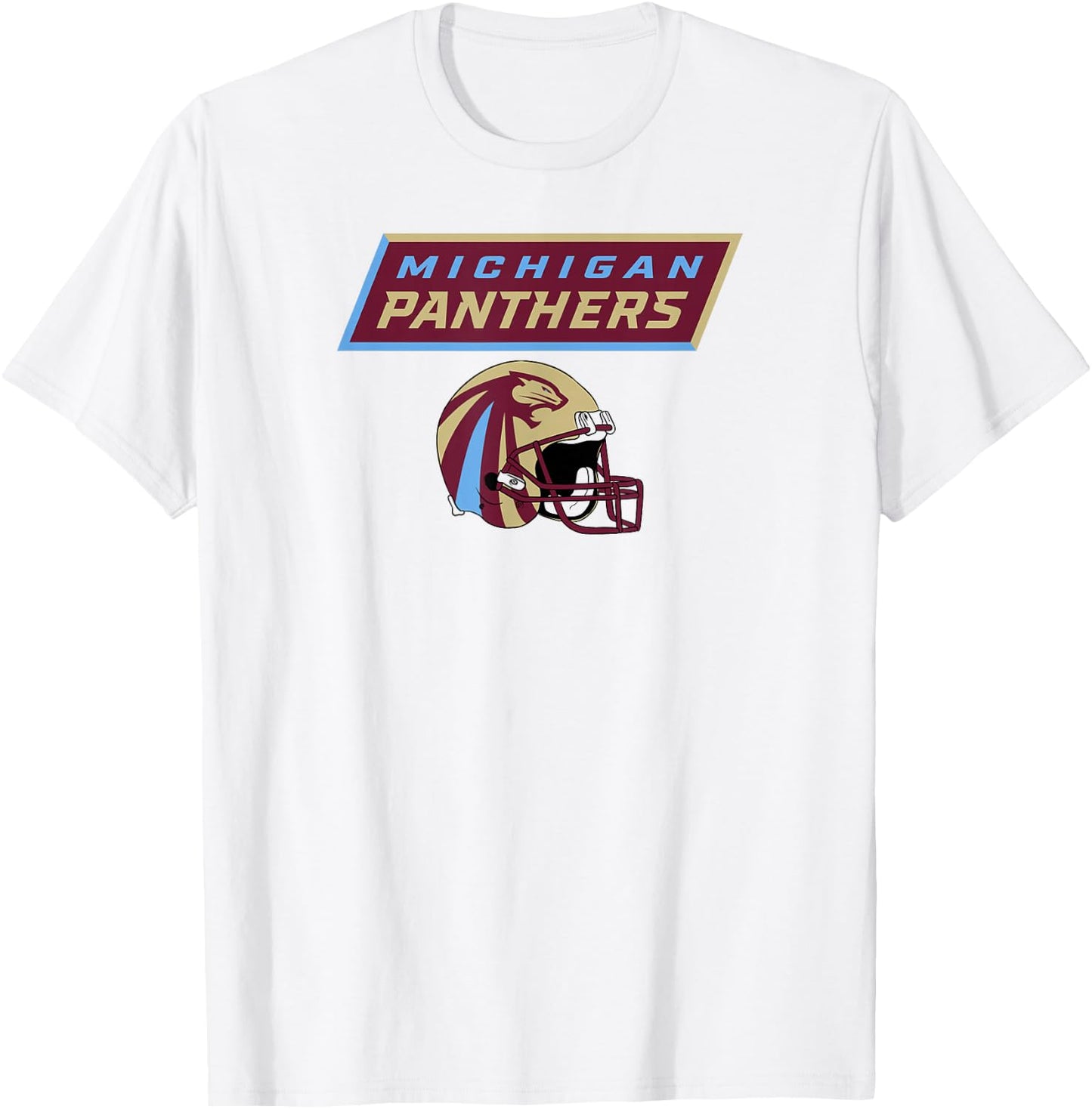 Michigan Panthers UFL - Vintage Helmet - Detroit Football T-Shirt - T-Shirt | White