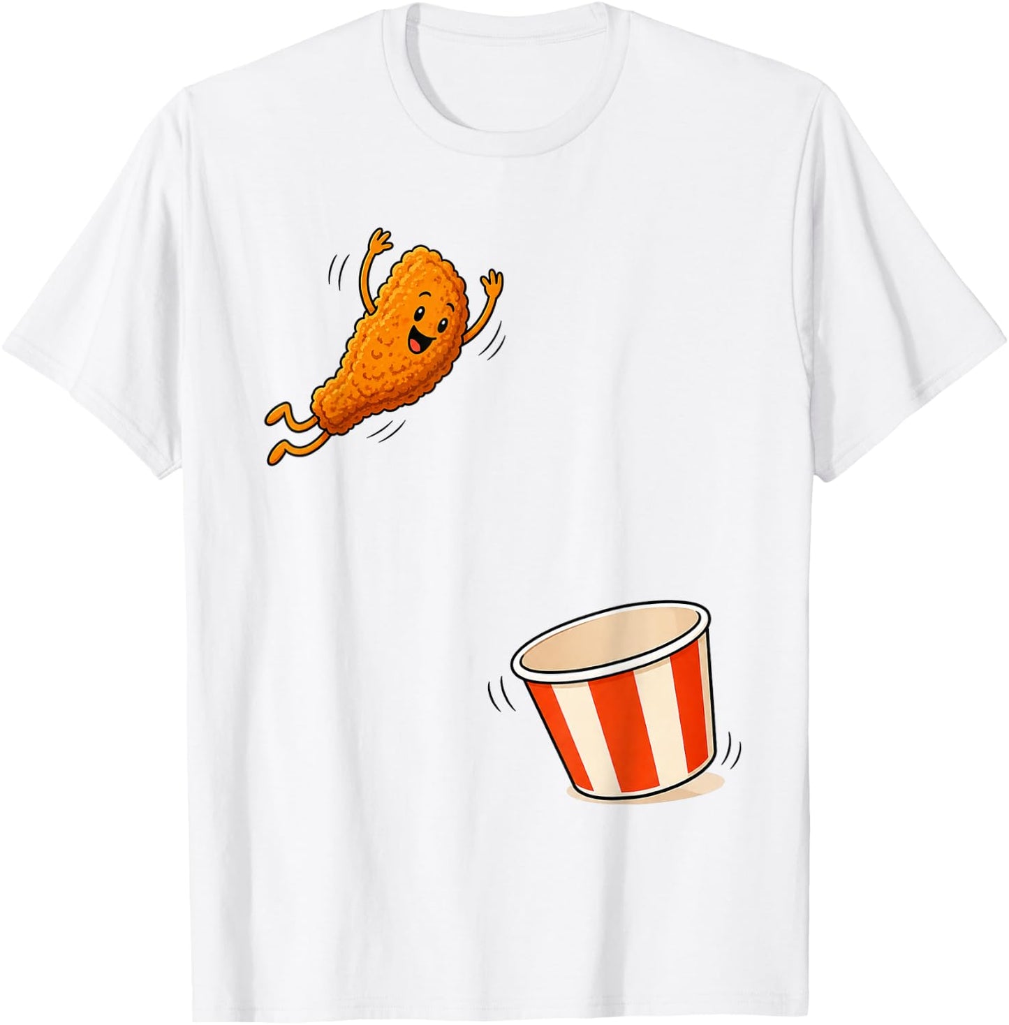 Fried Chicken Jumping Into Bucket Funny Nugget Meme Boys Kid T-Shirt - T-Shirt | White