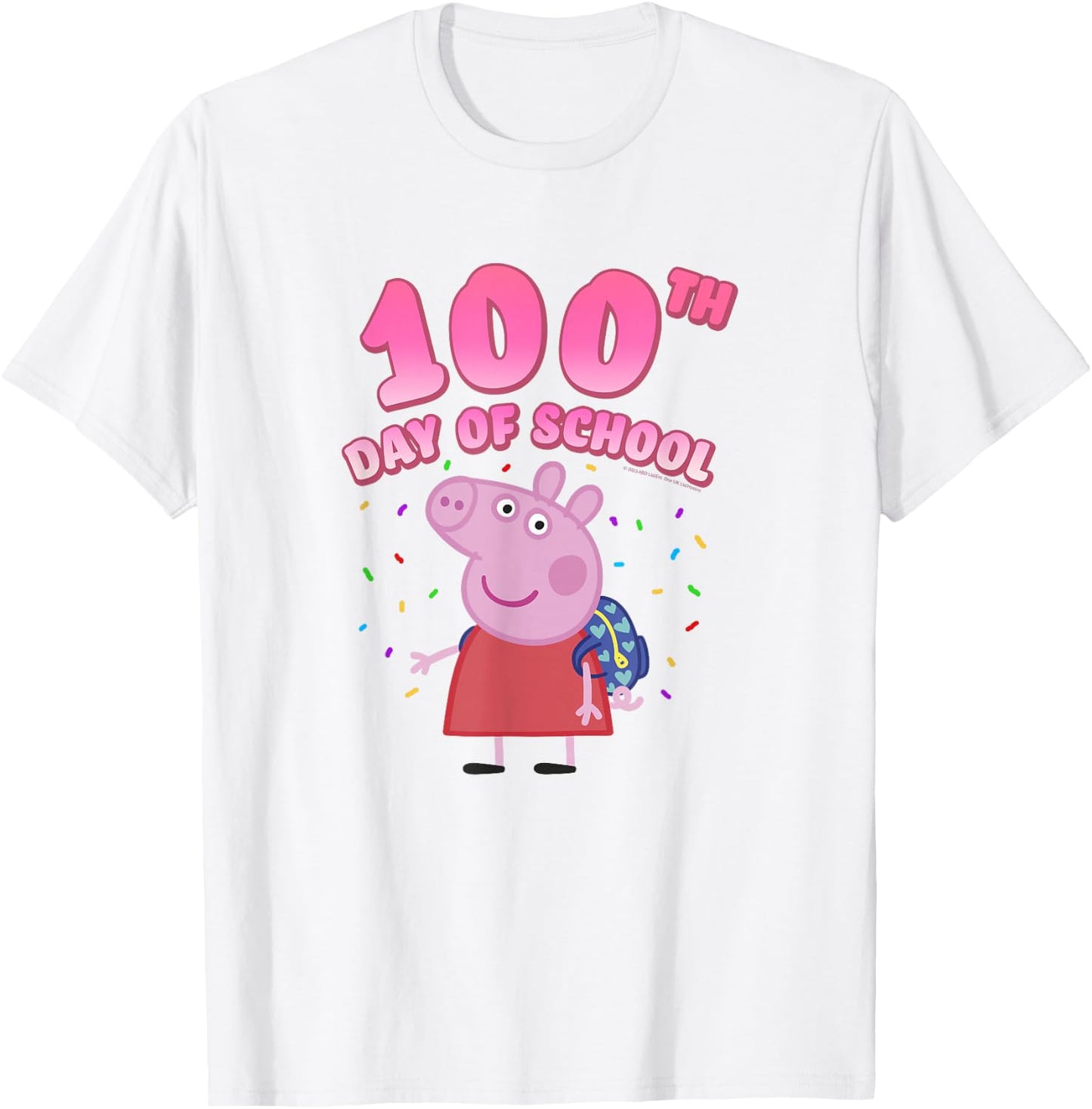 Peppa Pig 100th Day Of School Celebration Confetti T-Shirt - T-Shirt | White