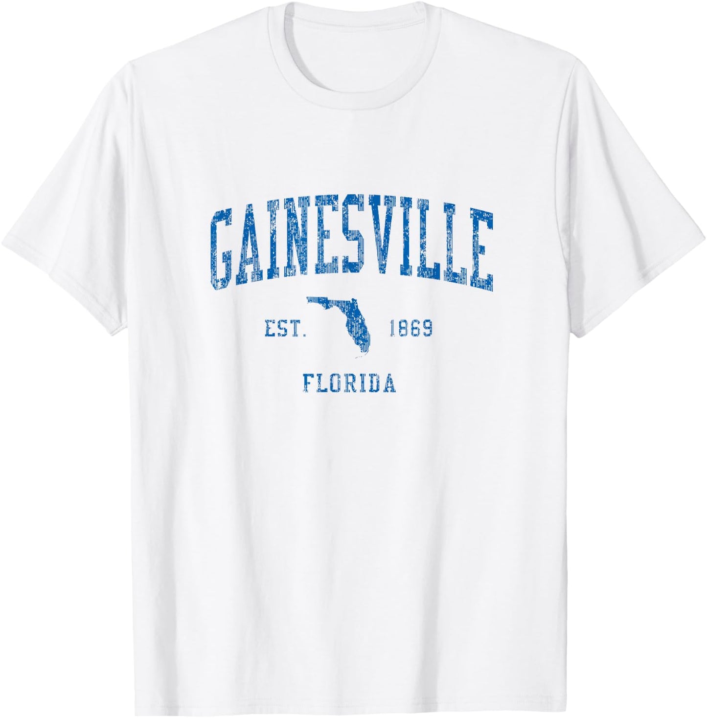 Gainesville Florida FL Vintage Athletic Sports Design T-Shirt - T-Shirt | White