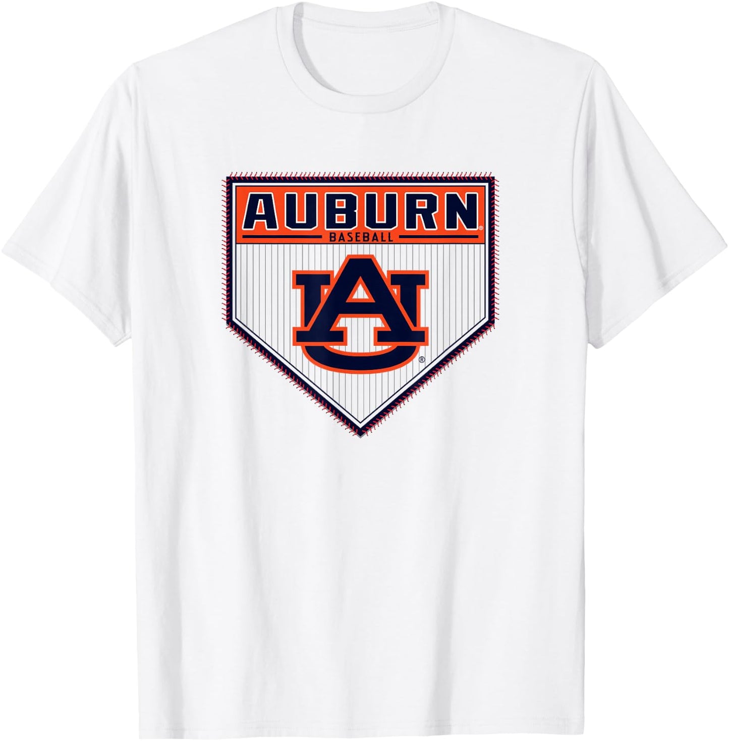 Auburn Tigers Baseball Homeplate Gray Officially Licensed T-Shirt - T-Shirt | White