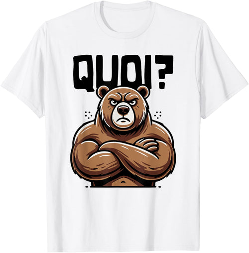 What Bear Shirt for Woman Girl Boy Idea Humour Bear , white, S