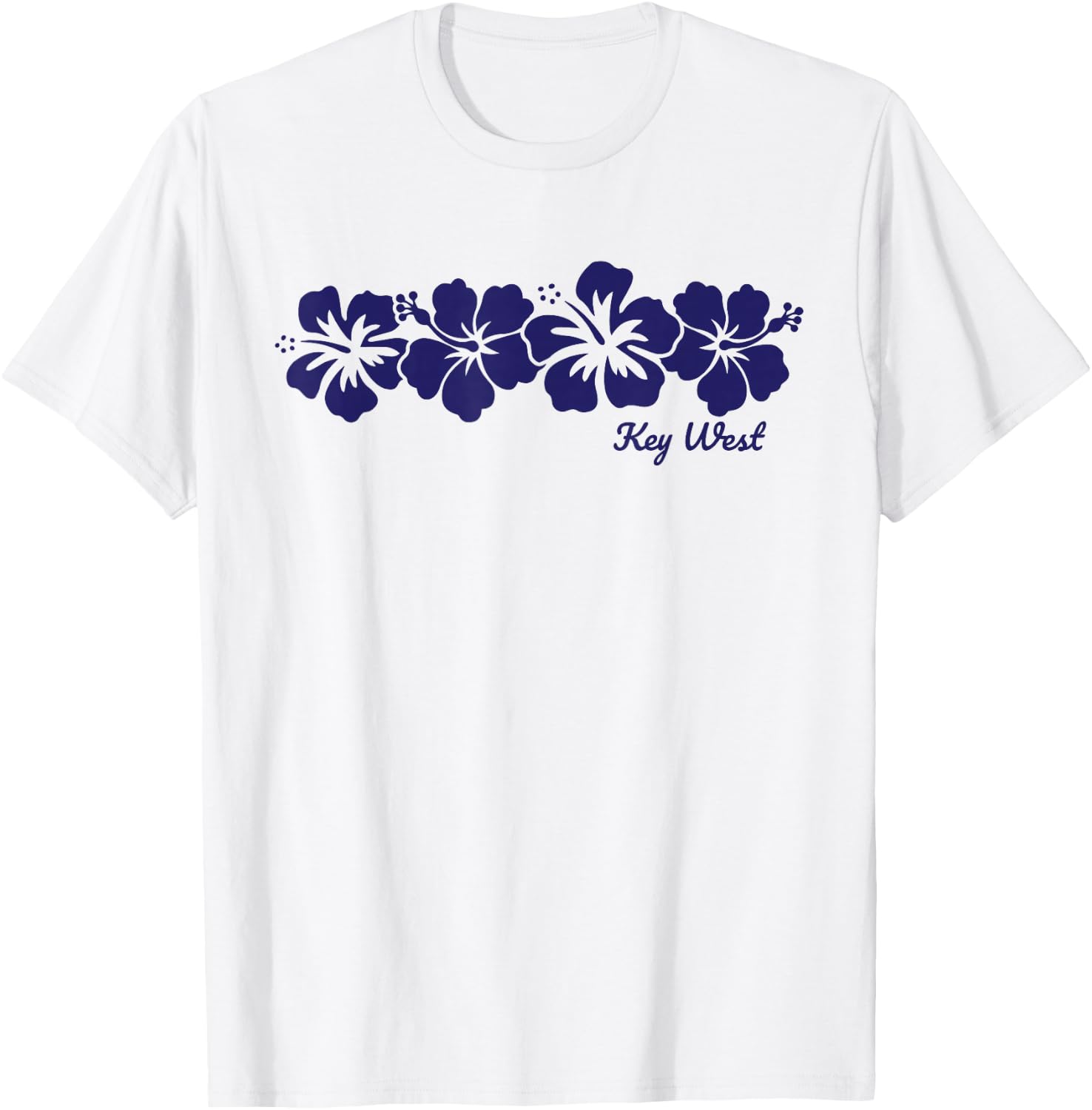 Key West Florida Hibiscus Flower Vacation Souvenir T-Shirt - T-Shirt | White