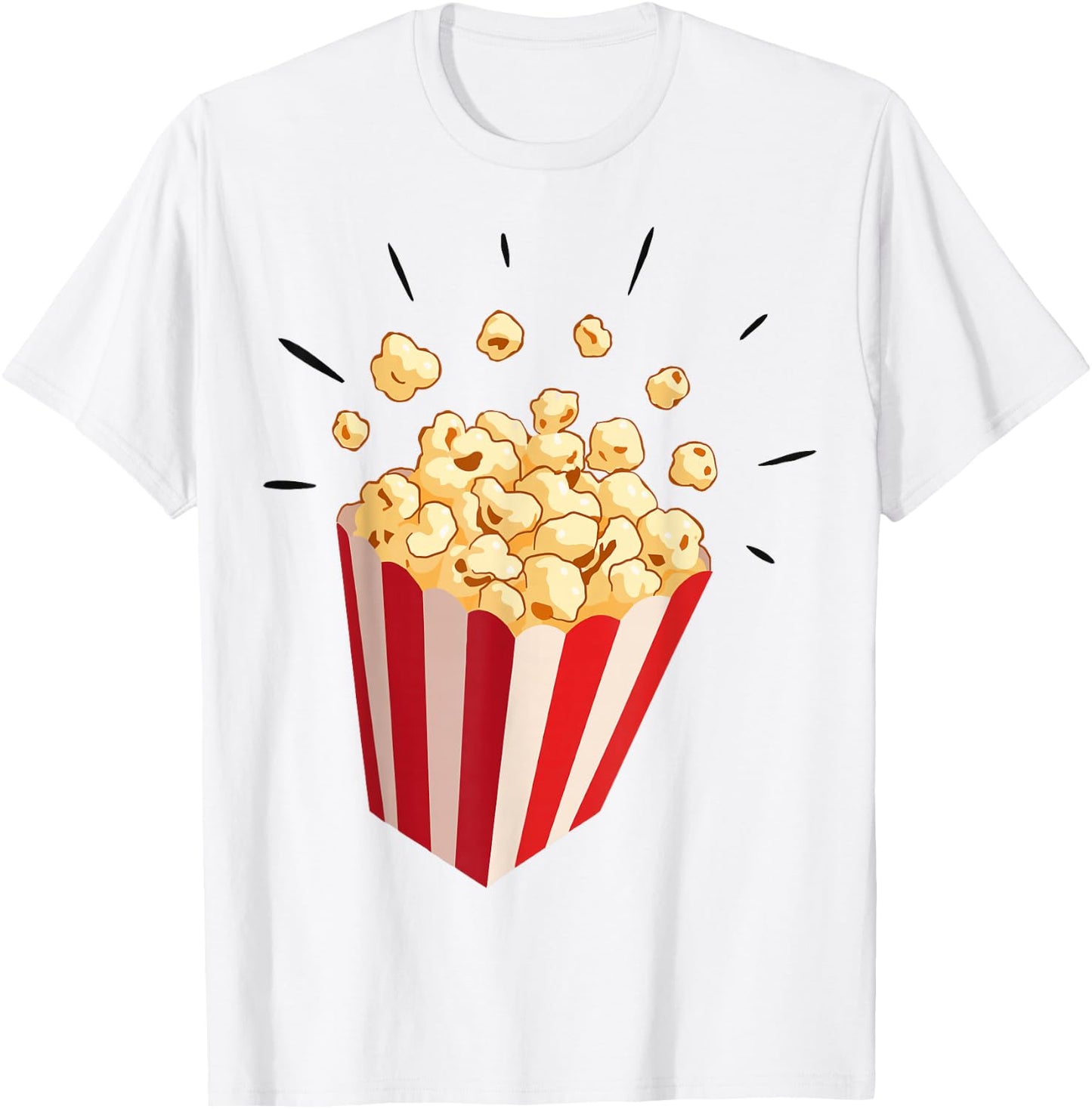 Retro Popcorn Costume for Carnival Fancy Dress , White T-Shirt - T-Shirt | White