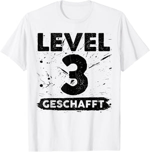 Level 3 Geschafft 3 Hochzeitstag 3 Jahre T-Shirt - T-Shirt | White