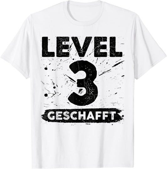 Level 3 Geschafft 3 Hochzeitstag 3 Jahre T-Shirt - T-Shirt | White