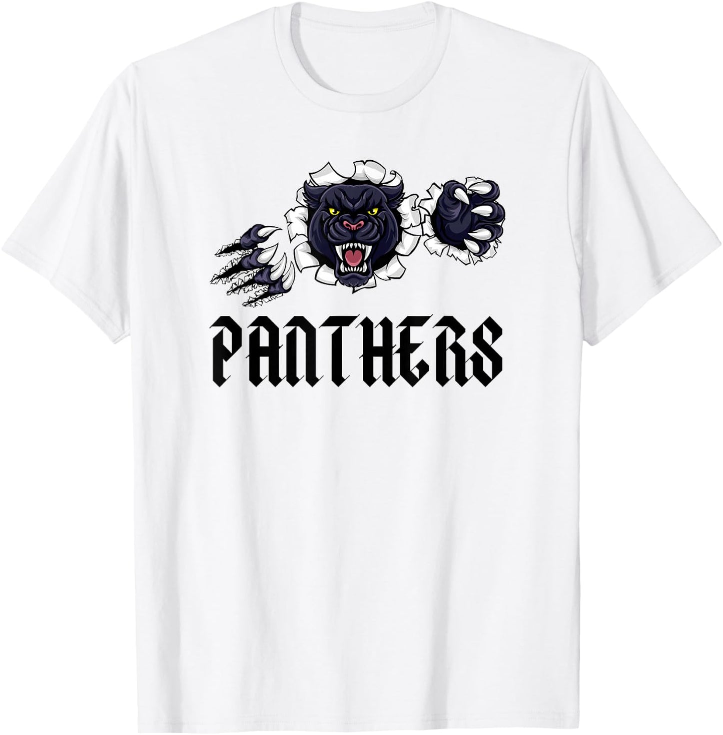 Panther Pride Black Text High School Spirit Fan Wear T-Shirt - T-Shirt | White