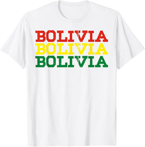 BOLIVIA | Bolivian Flag Sports Lovers T-Shirt - T-Shirt | White