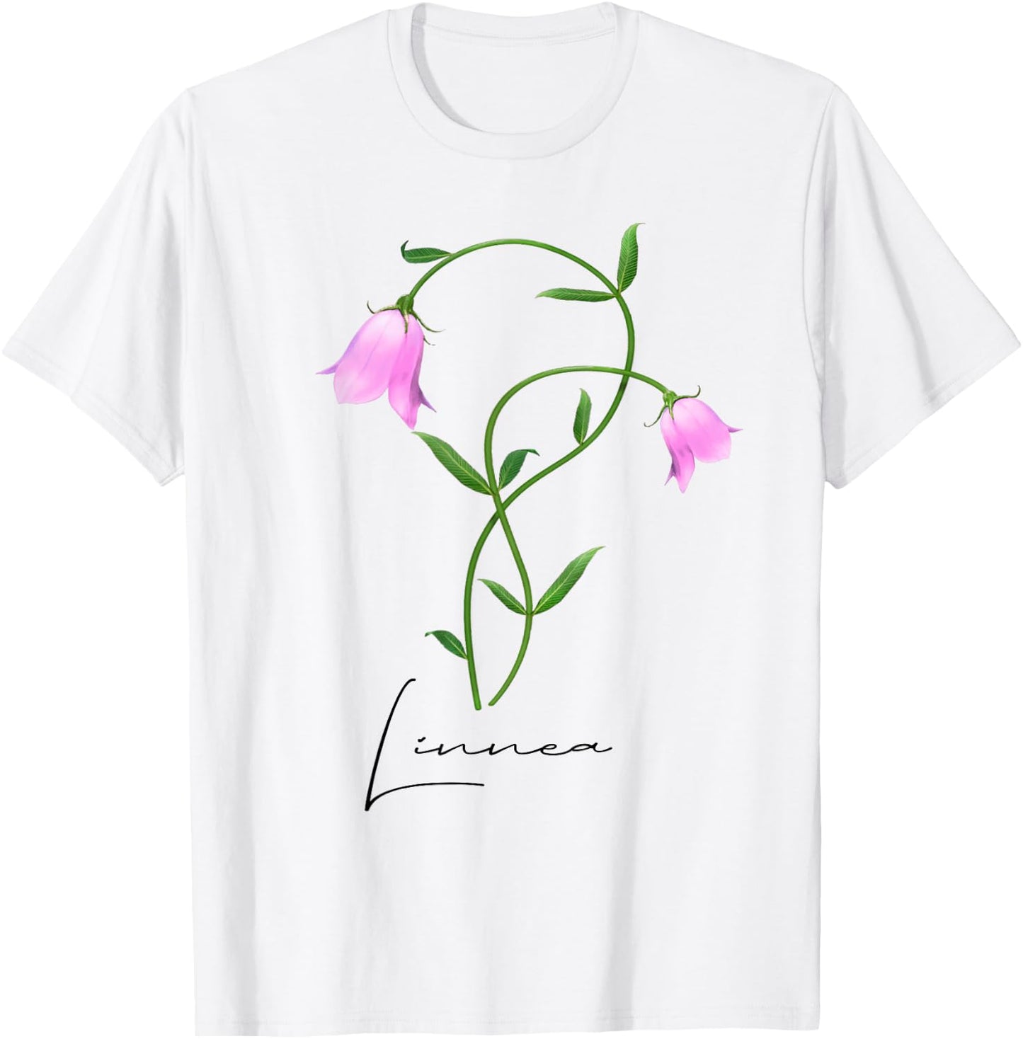 Linnea Flower Twinflower Wildflower Wild Flower Pink Flowers T-Shirt - T-Shirt | White