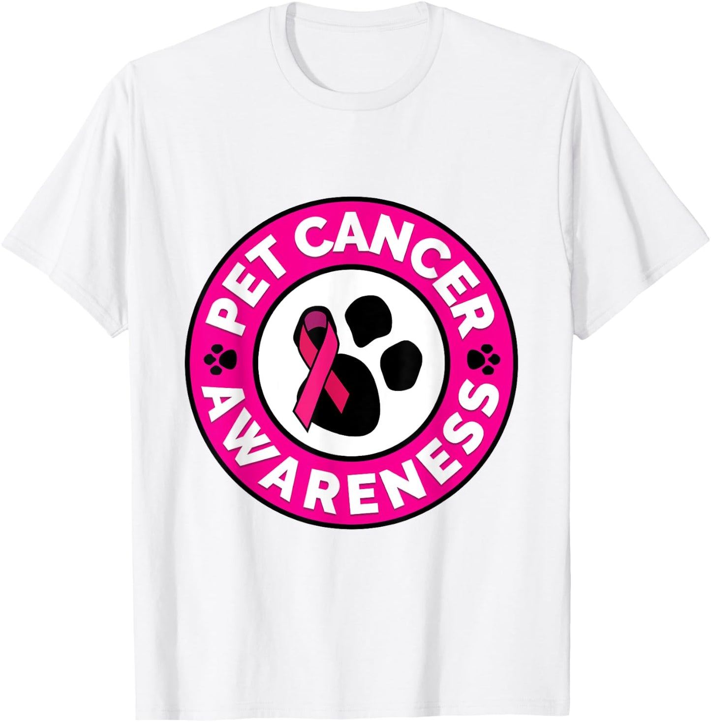 Pet Cancer Awareness T Shirt Canine Dog Cat Cancer Women Girls Kids T-Shirt - T-Shirt | White