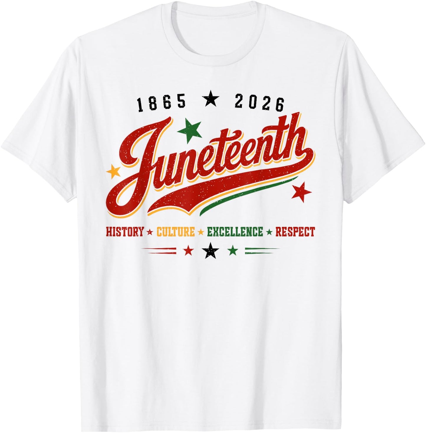 Juneteenth 1865 2026 History Culture Execellence Respect T-Shirt - T-Shirt | White