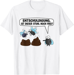 Fly Insect Entomology Word Play Poop Funny , gray, s T-Shirt - T-Shirt | White