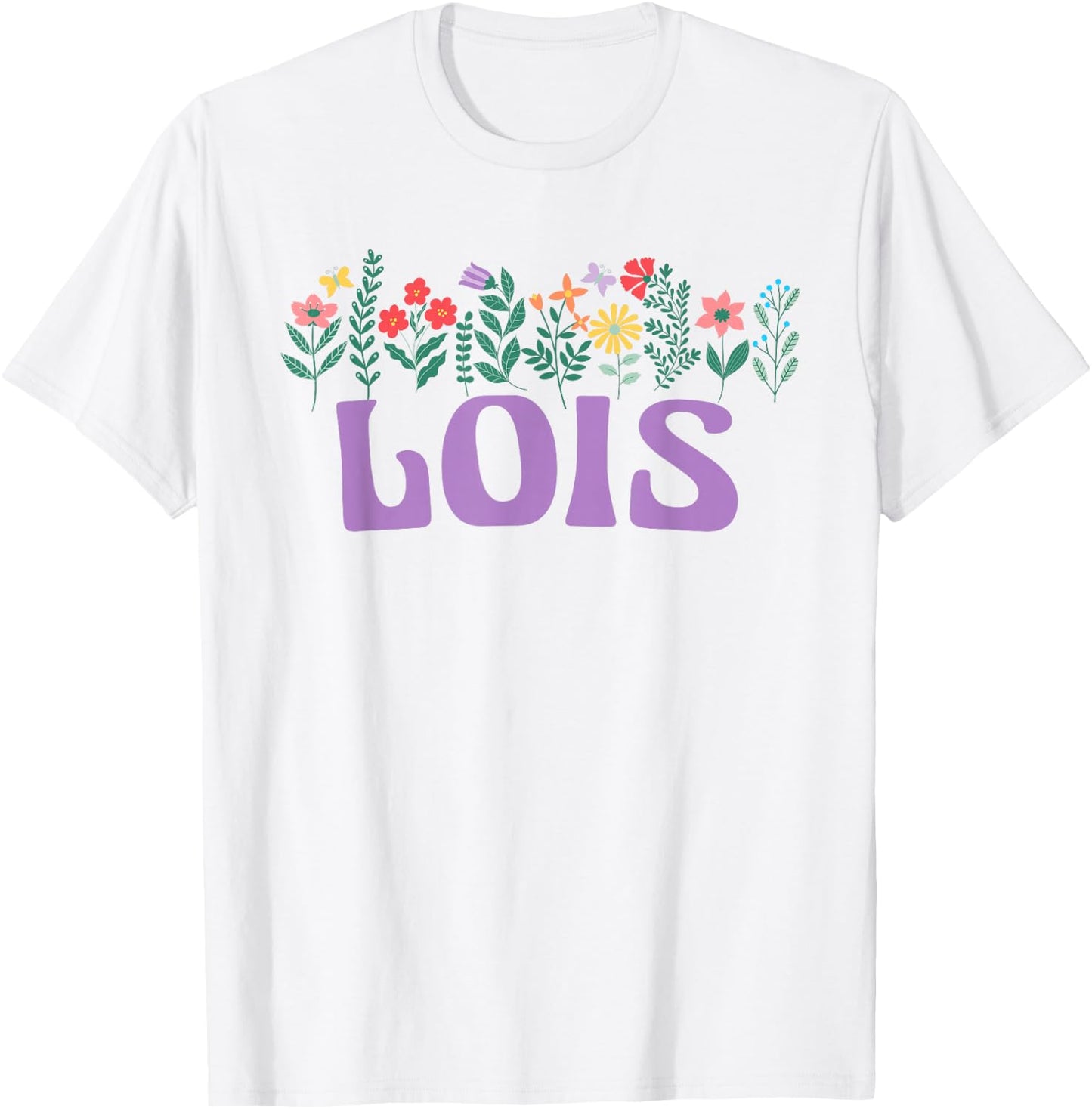 Wildflower Floral LOIS Name Mother's Day Women's T-Shirt - T-Shirt | White