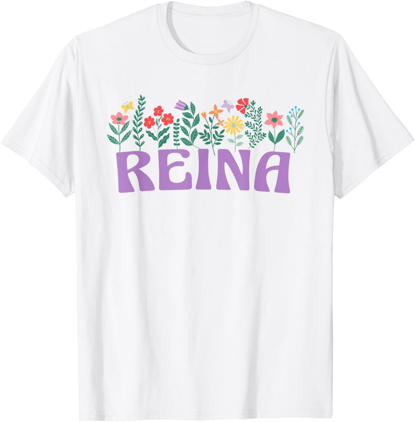 Wildflower Floral Queen Name Mother's Day Women's , white, S T-Shirt - T-Shirt | White