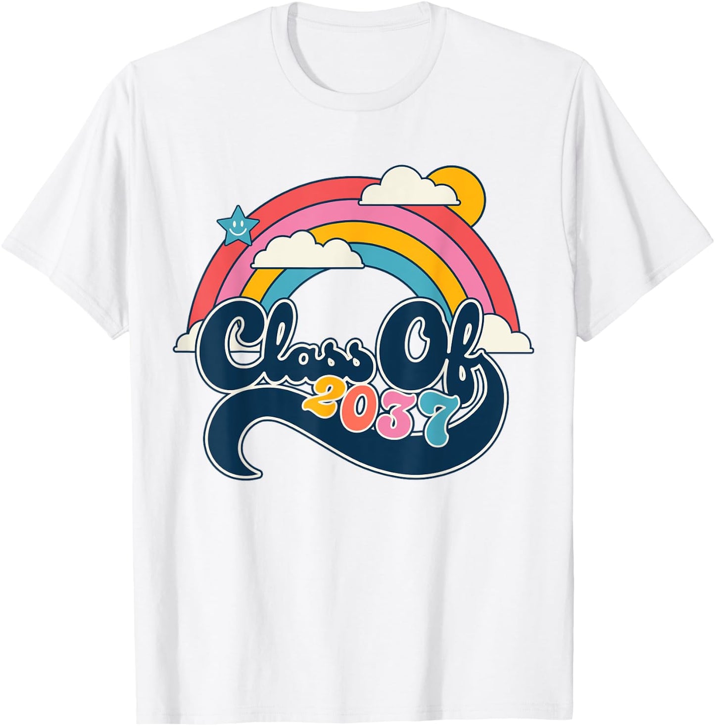 Class Of 2037 Rainbow Girls Kindergarten First Day Of School T-Shirt - T-Shirt | White