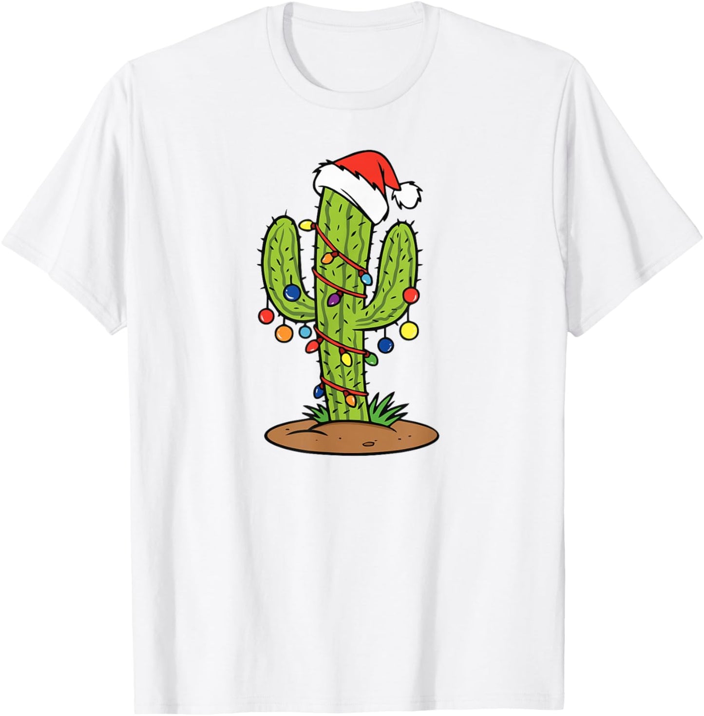 Cactus Holiday Christmas Tree T-Shirt - T-Shirt | White