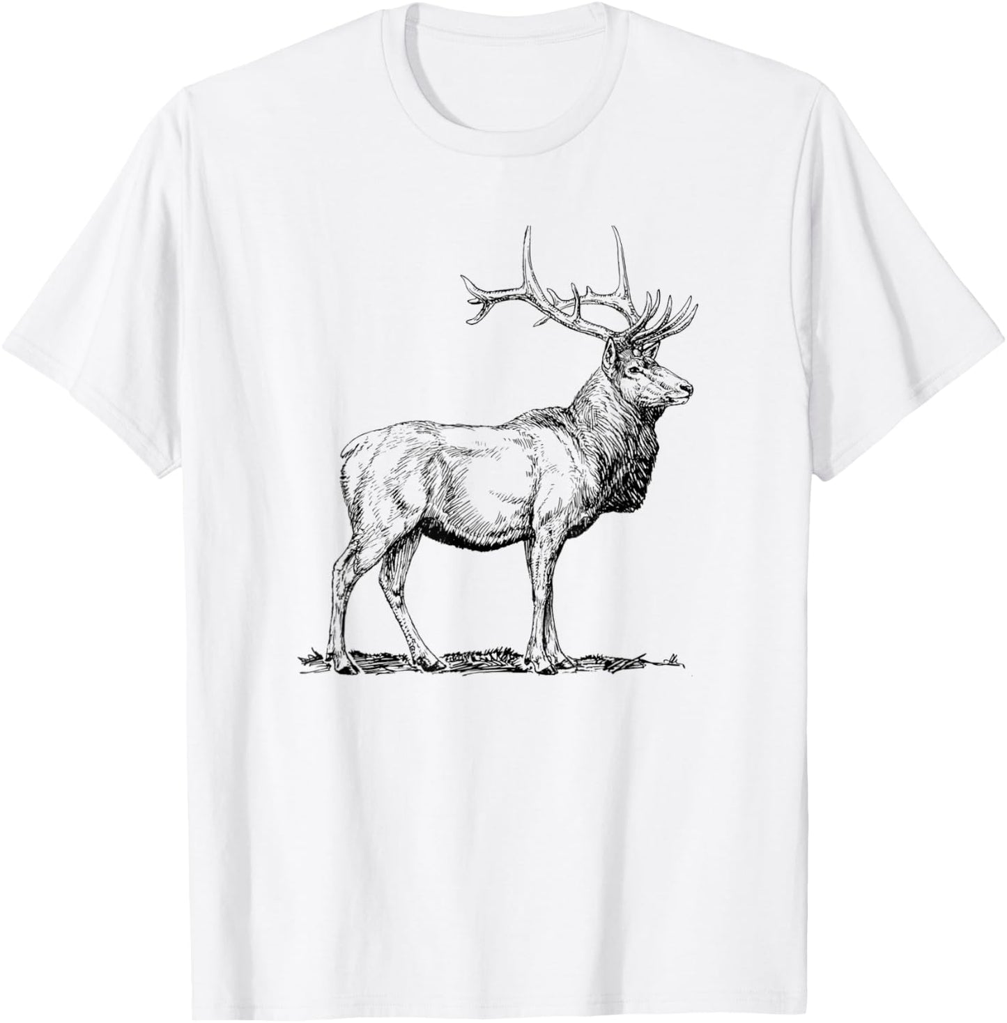 Cute Deer Whitetail Buck Illustration Graphic Boy & Girl T-Shirt - T-Shirt | White