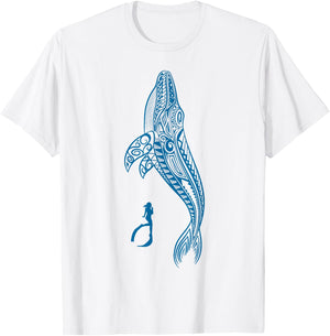 Hawaii Tribal Style Humpback Whale for Hawaiian beach lover Women Kids T-Shirt - T-Shirt | White