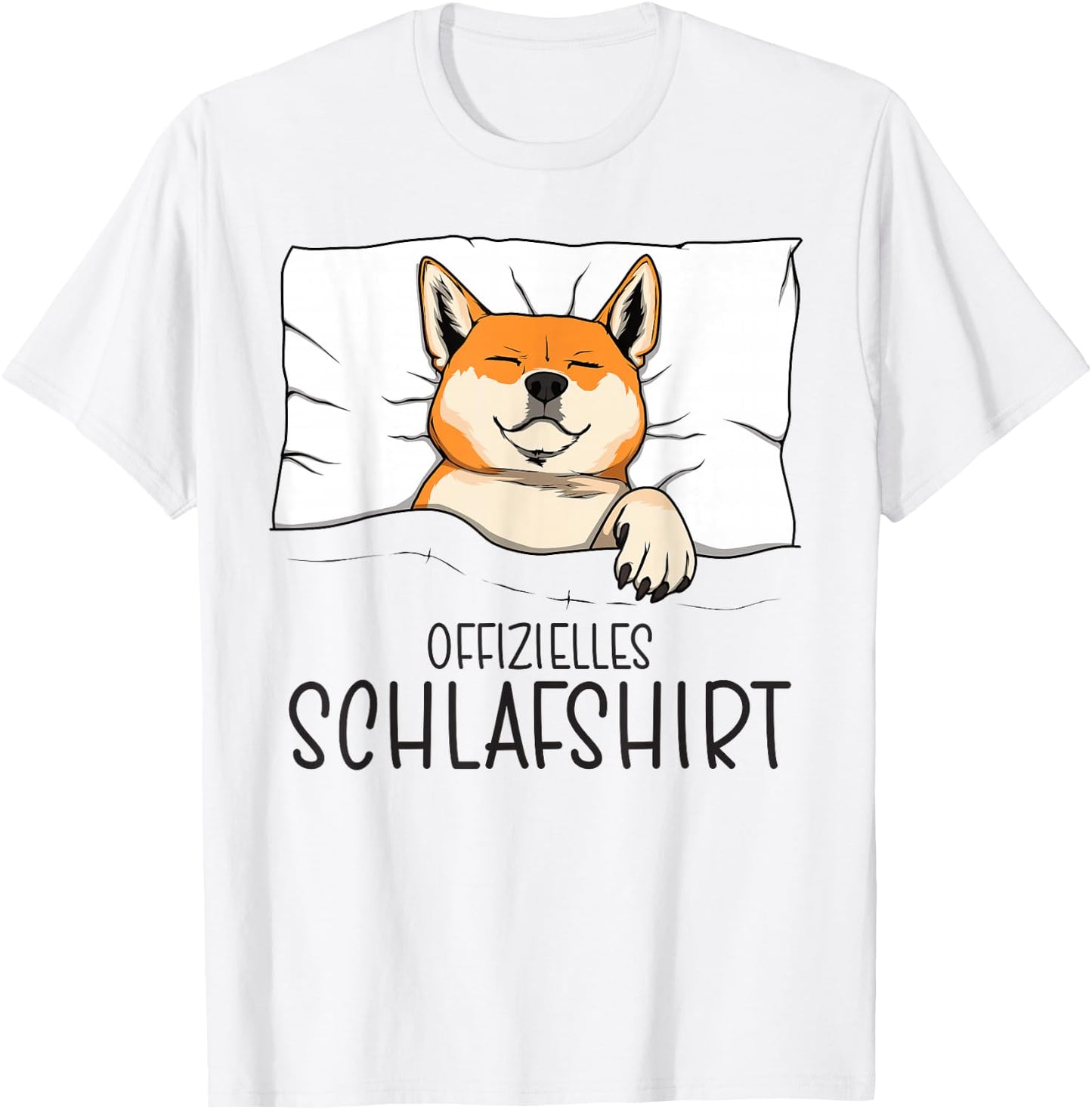 Official Sleep Shirt Shiba Pyjamas Shiba Inu , gray T-Shirt - T-Shirt | White