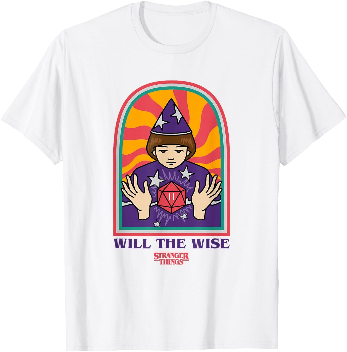Stranger Things Will The Wise Dungeons & Dragons Tarot Card T-Shirt - T-Shirt | White