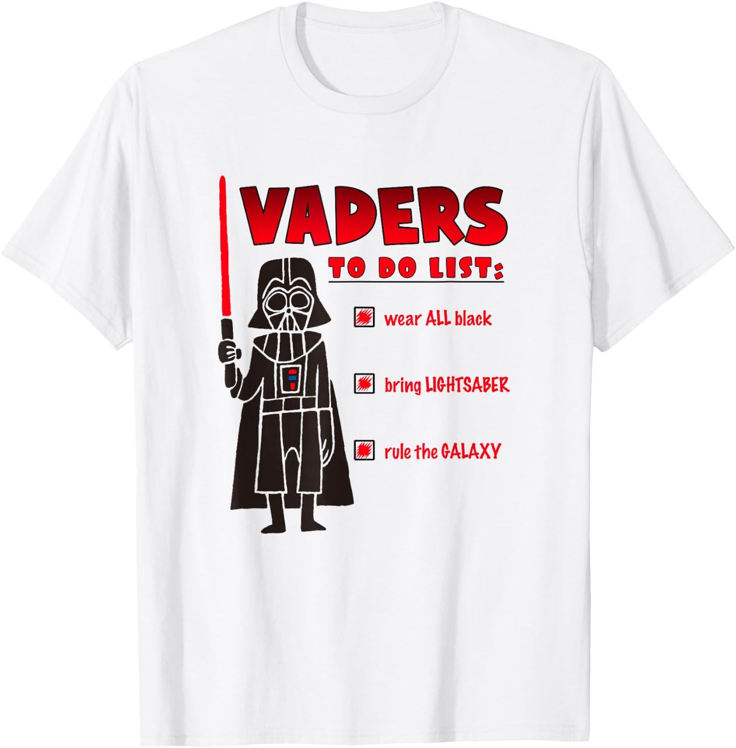 Star Wars Classic Darth Vader Rule The Galaxy To Do List T-Shirt - T-Shirt | White