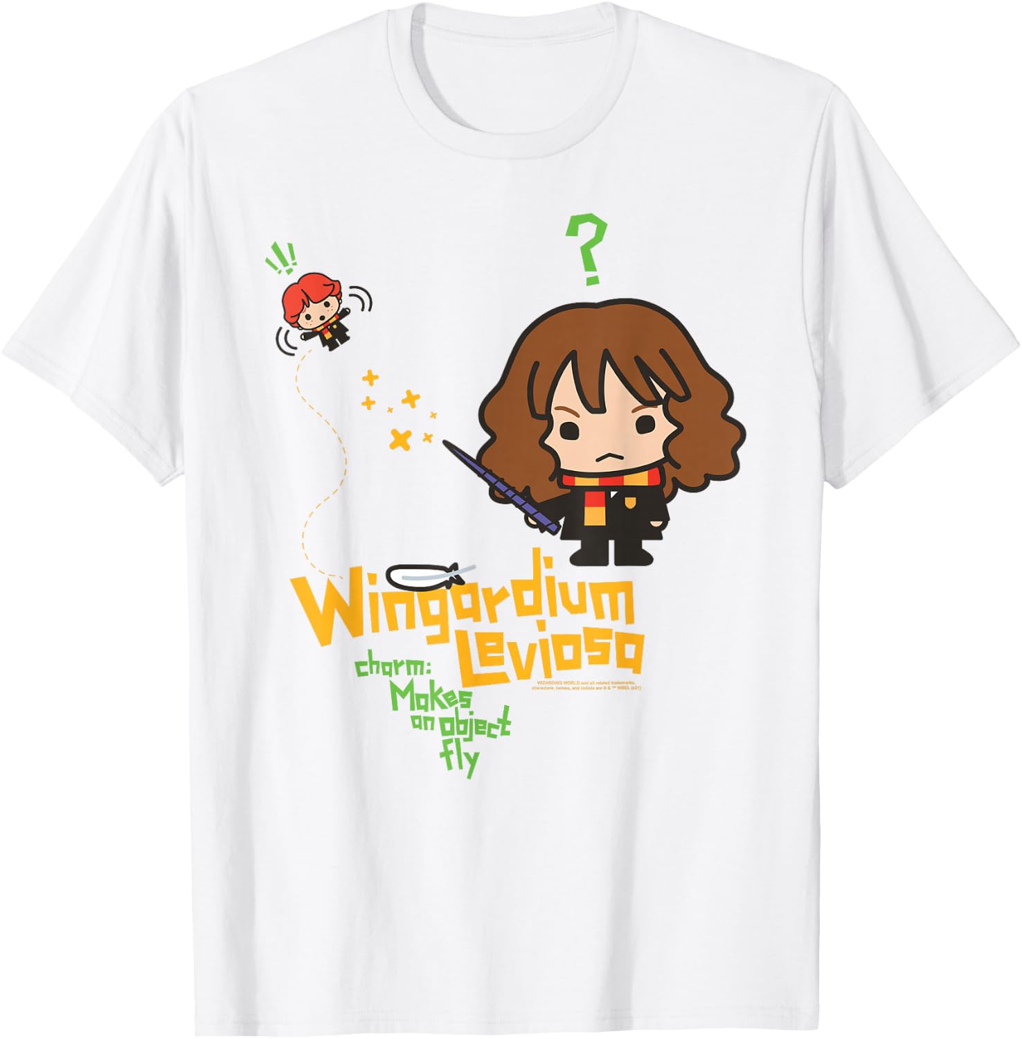 Harry Potter Wingardium Leviosa Hermione Ron T-Shirt - T-Shirt | White