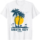 Siesta Key Beach Florida Vintage 70s Palm Trees Beach Men Women Kids T-Shirt - T-Shirt | White