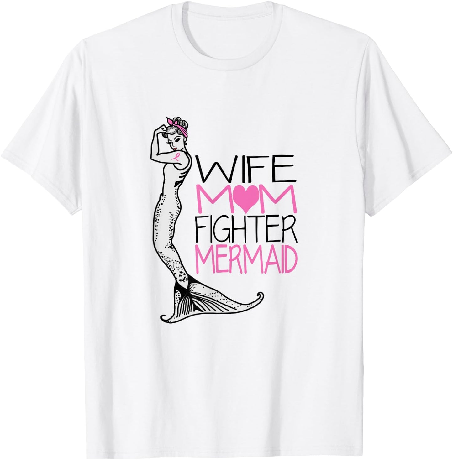 Breast Cancer Shirts Mermaid Shirt Cancer Survivor Gifts T-Shirt - T-Shirt | White