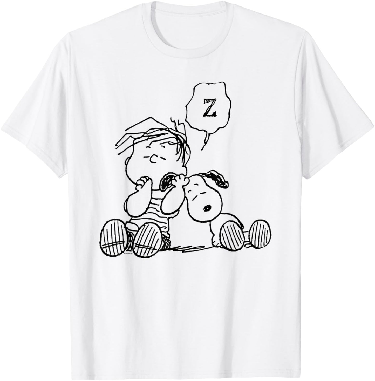 Peanuts - Linus Snoopy Snooze , blue T-Shirt - T-Shirt | White
