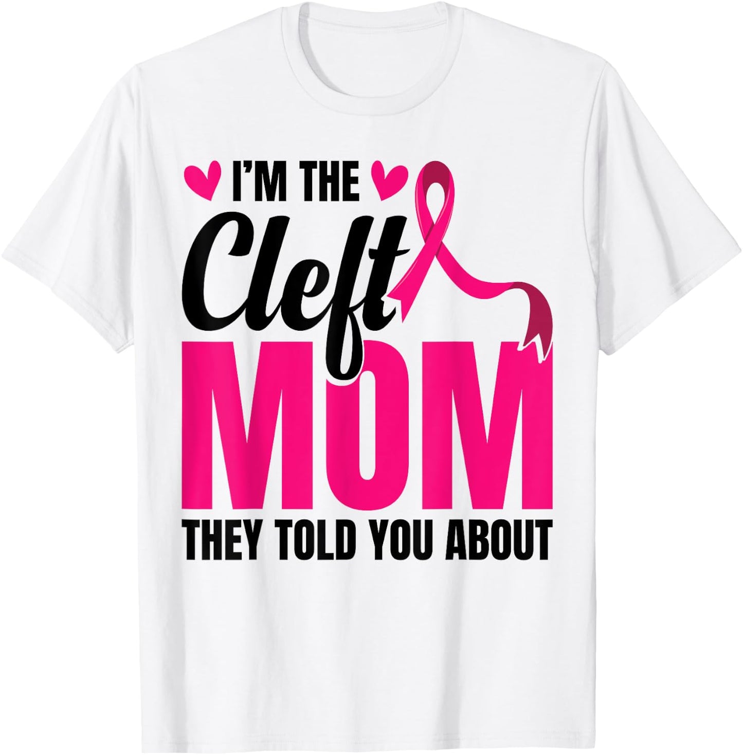 Cleft Lip Warrior Cleft Palate Awareness Cleft Ribbon T-Shirt - T-Shirt | White
