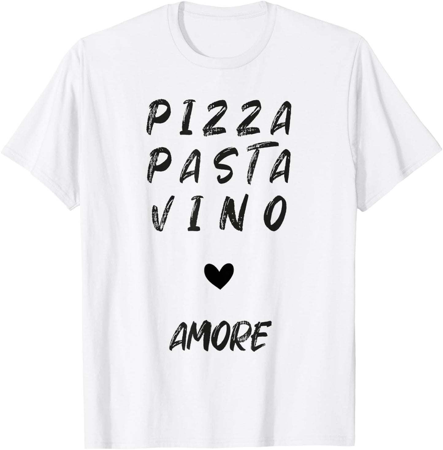 Pizza Pasta Vino Amore T-Shirt - T-Shirt | White