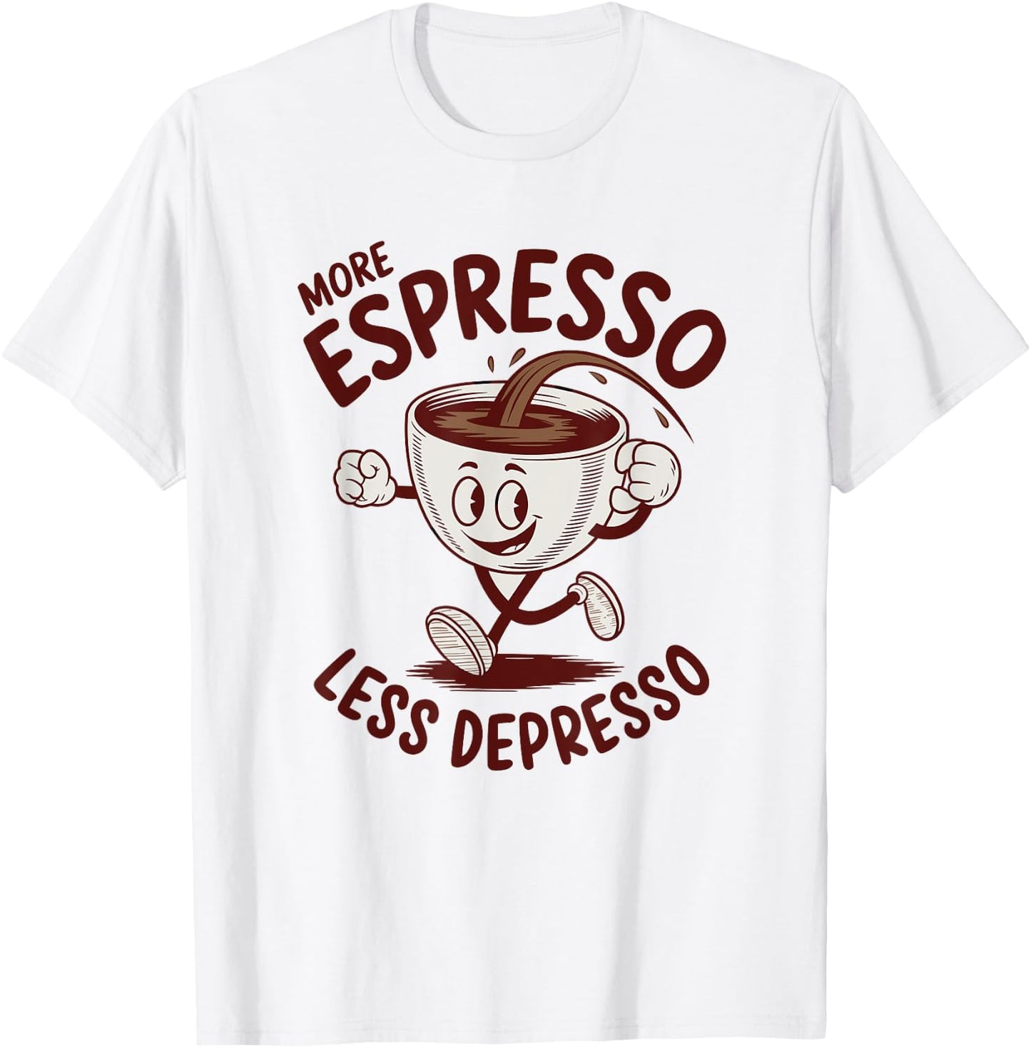 More Espresso Less Depresso T-Shirt - T-Shirt | White