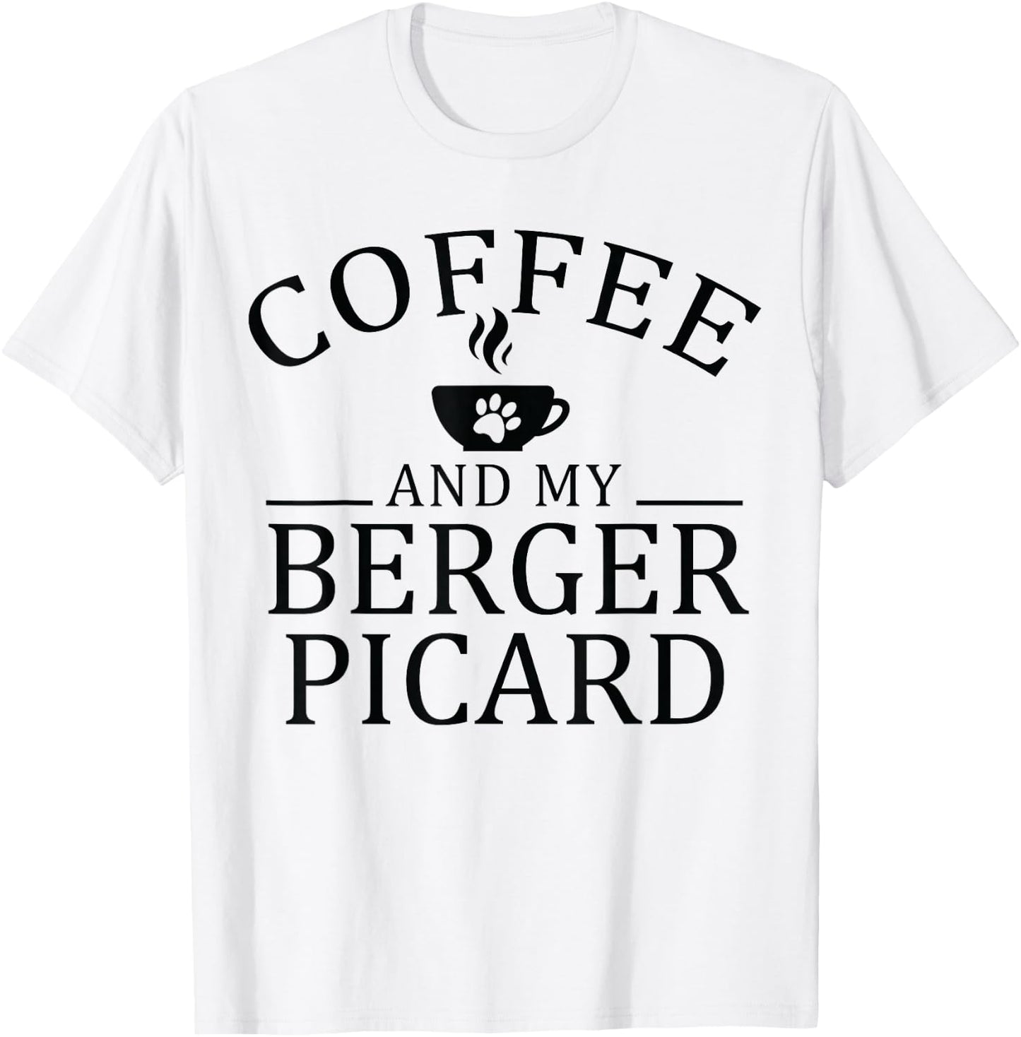Berger Picard Dog And Coffee T-Shirt - T-Shirt | White